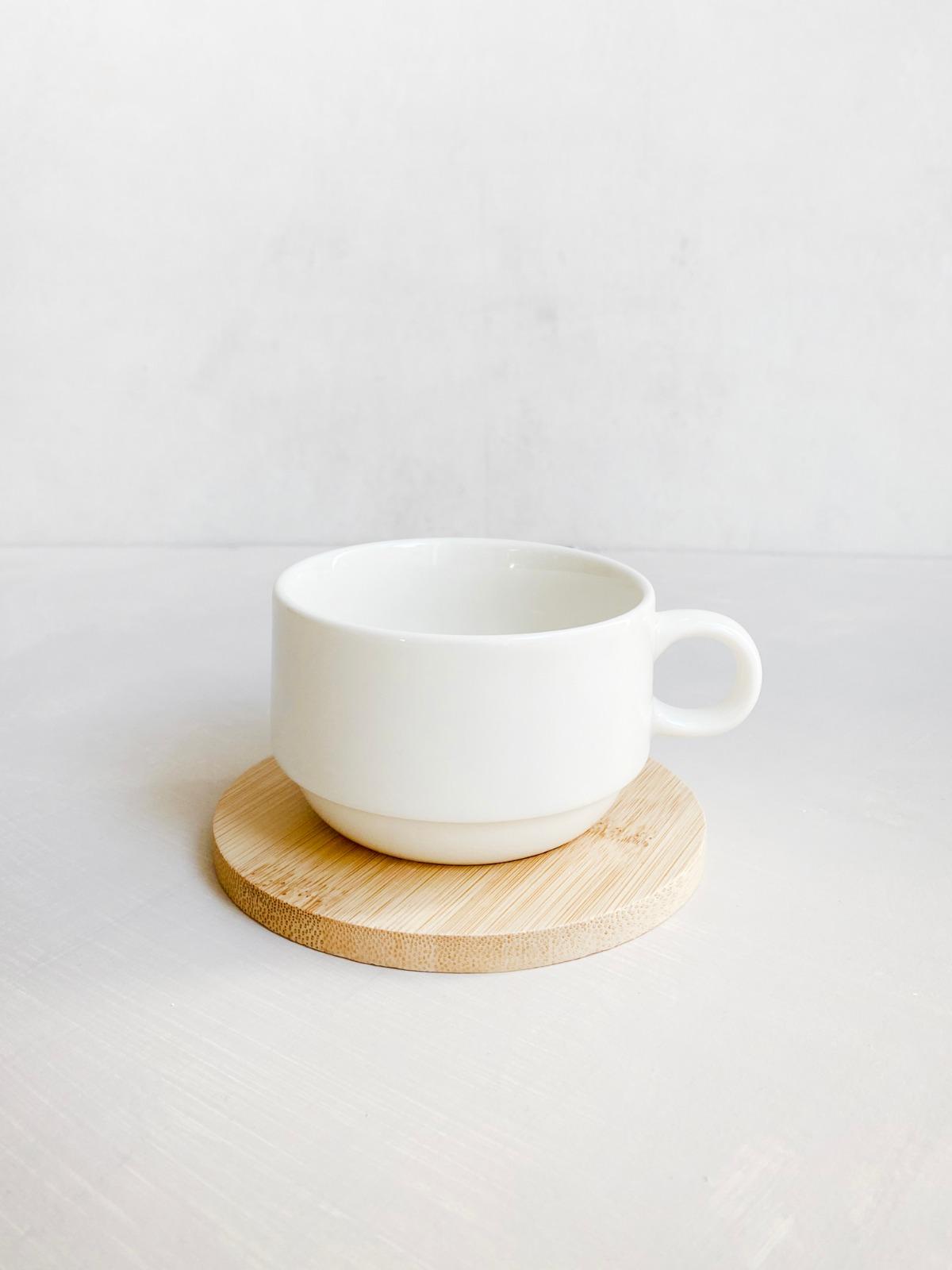 TAZA CON PLATO BAMBU MERY 180 ML