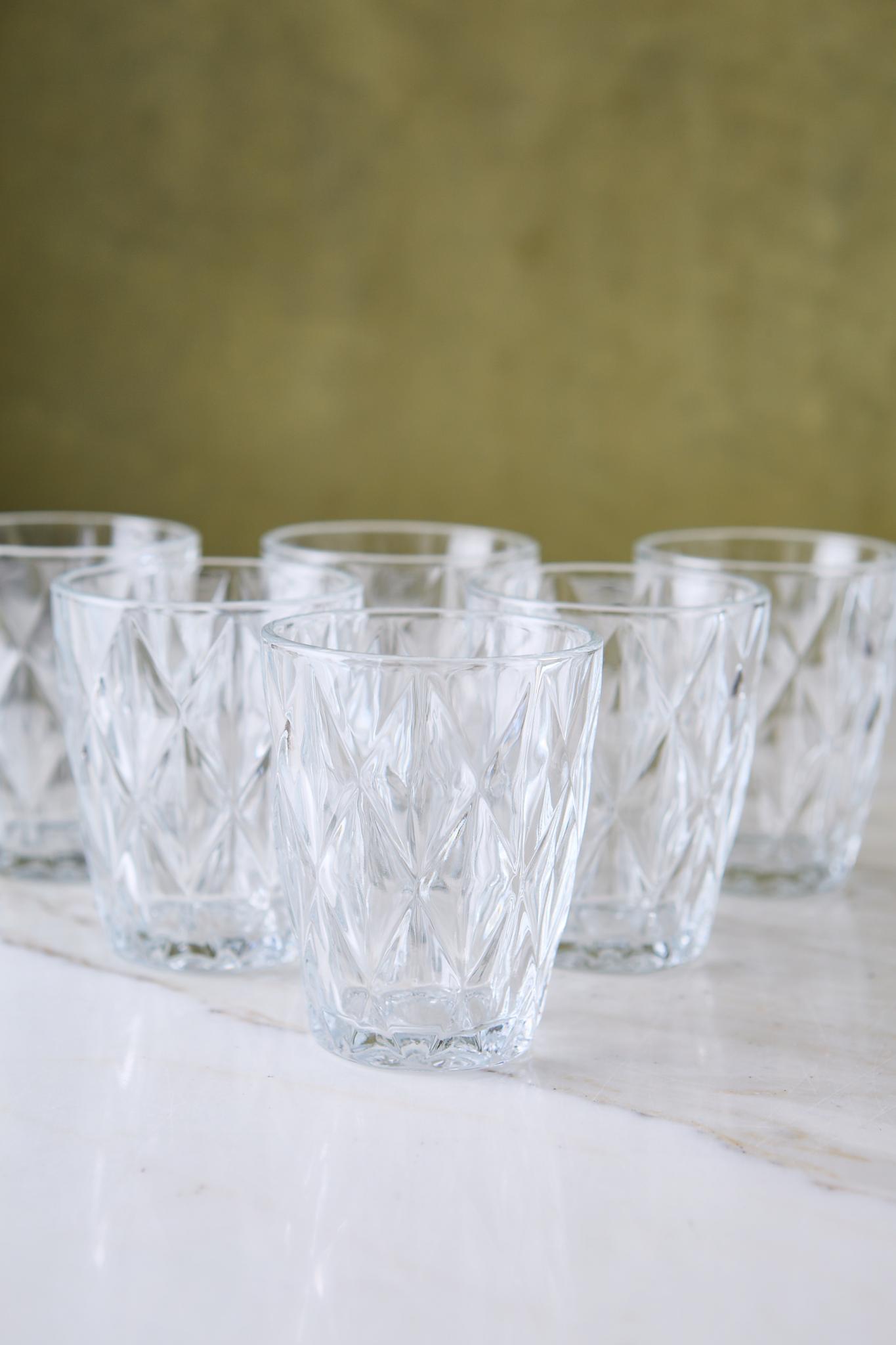 VASO BAJO DIAMANTE CLEAR 250ML x 6