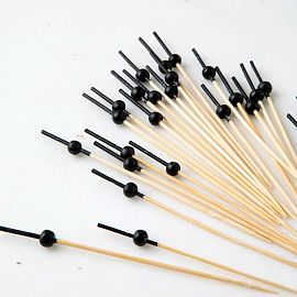 PINCHOS DE BAMBÚ PERLA BLACK x 60