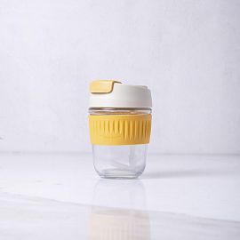 VASO VIDRIO & SILICONA YELLOW 350ML