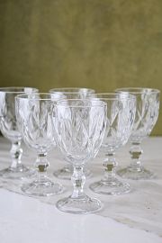 SET X 6 COPAS DE VIDRIO TRANSPARENTE DIAMANTE 9x17CM - 350ML