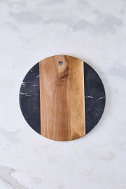 TABLA REDONDA MÁRMOL BLACK & ACACIA 25CM